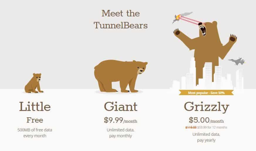 Tunnel Bear Review 29 pricing